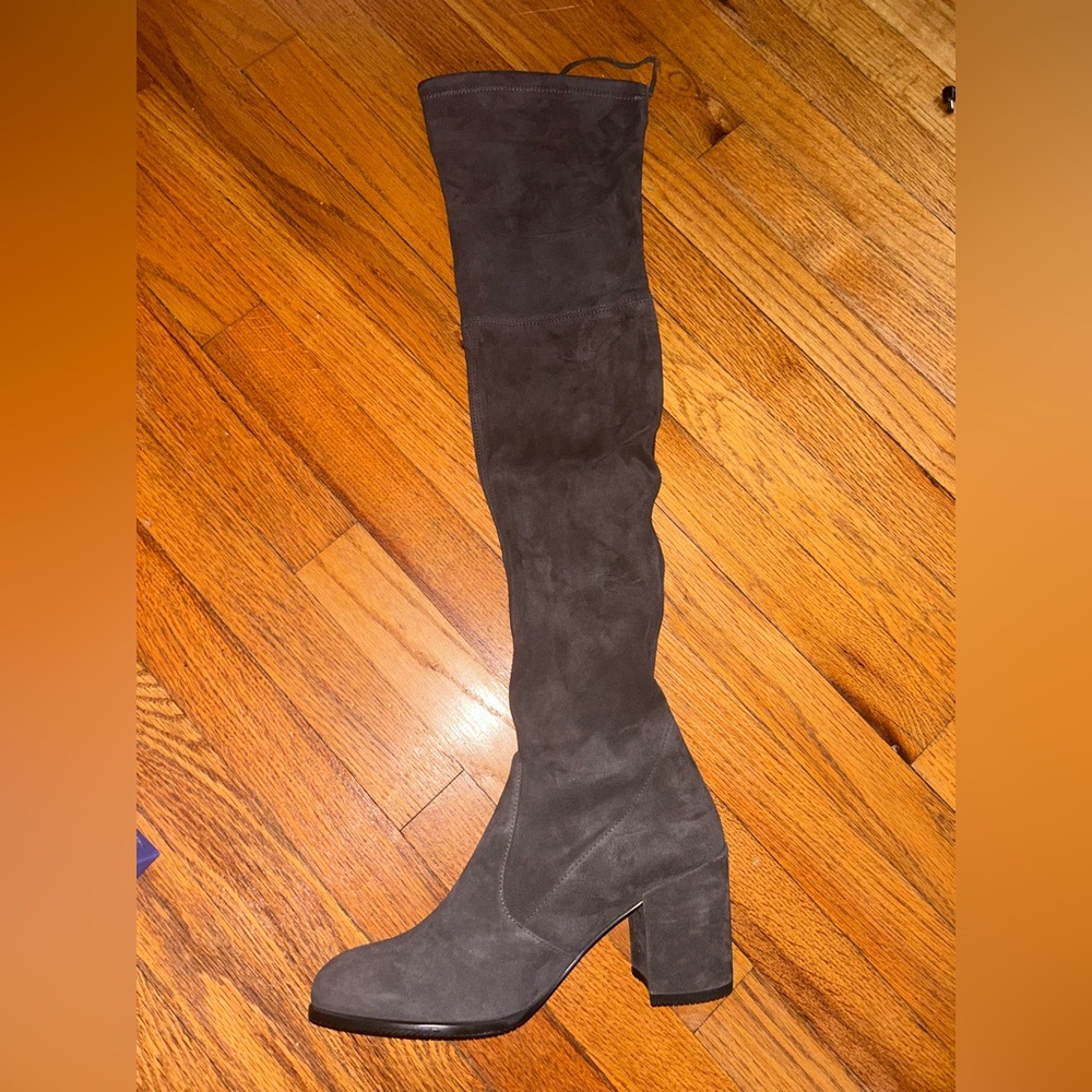 Stuart Weitzman, BRAND NEW, never worn slate grey thigh high boots.